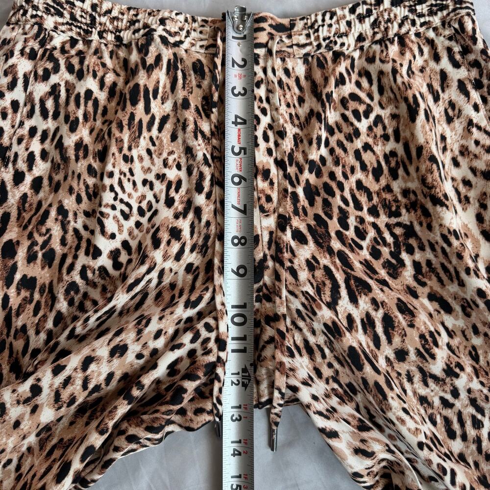 Banana Republic Leopard Print Wide Leg Pants Women's Medium M Pull On - Picture 9 of 10